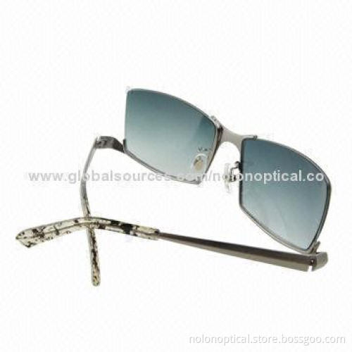 Metal Sunglasses with Marble Temple, Customized Logos Available